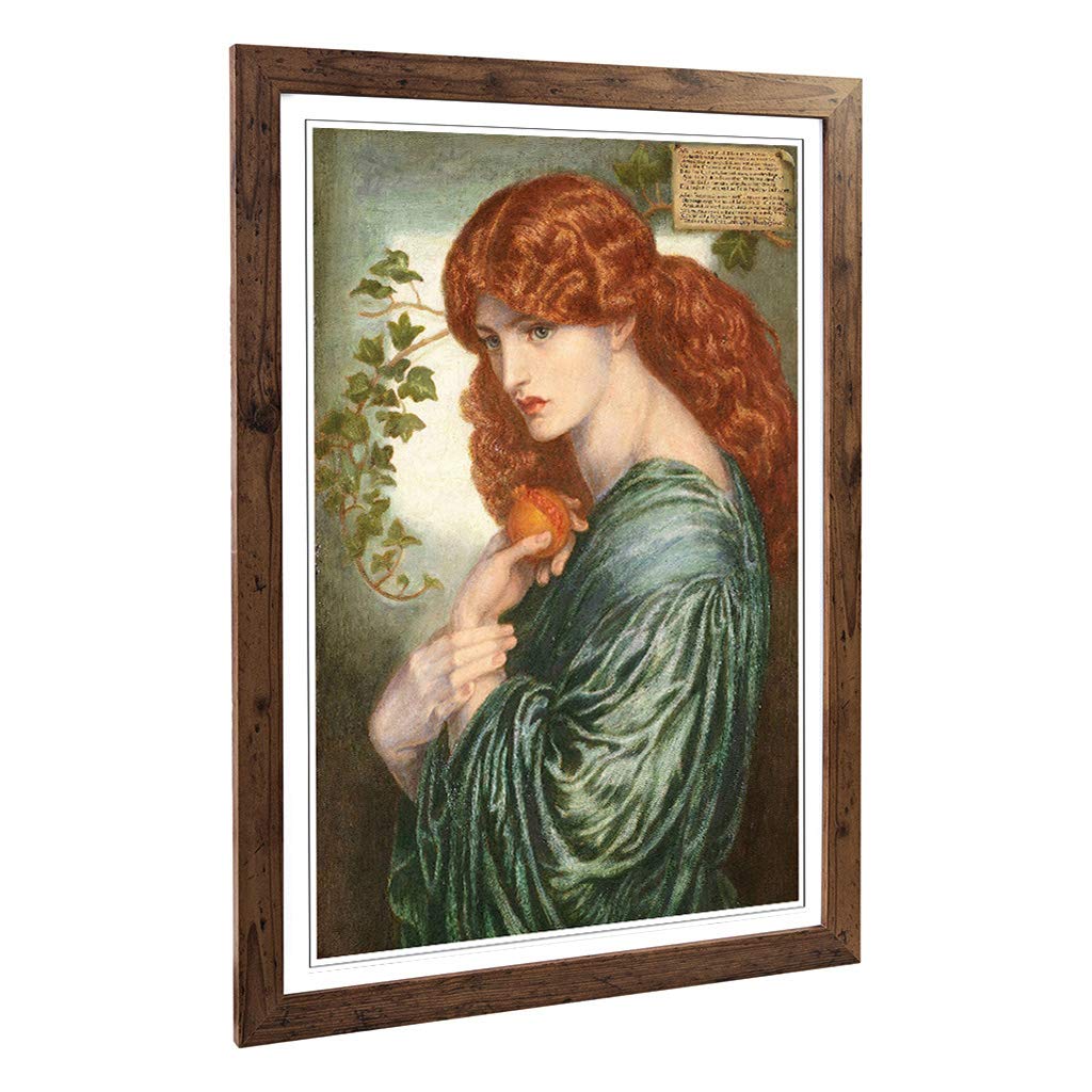 Big Box Art Framed Print of Dante Gabriel Rossetti Proserpine Design | Wall Art Picture | Home Decor for Kitchen, Living Room, Bedroom, Hallway, Walnut, A2 / 24.5x18 Inch / 62x45cm