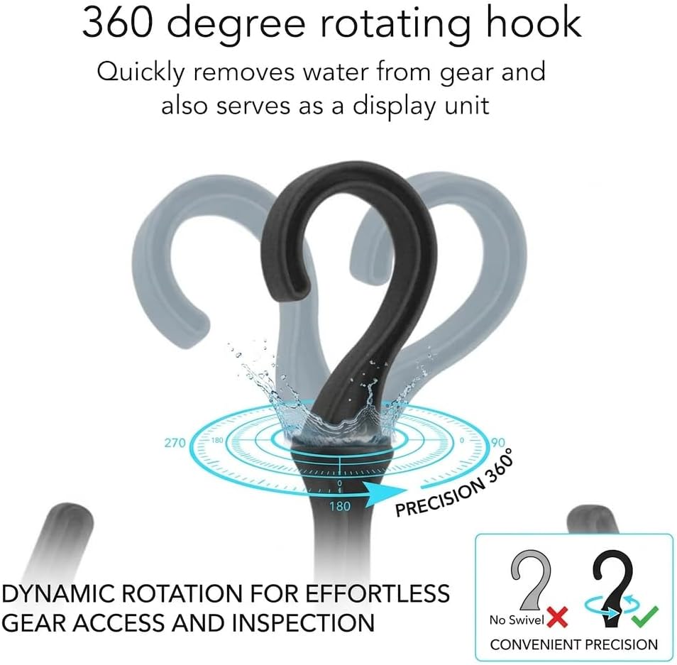 Diving Hanger, Heavy Duty Quick Drying Wetsuit Hanger Diving Gears Dry Drain Rack for Boots Gloves Goggles Accessories (Black), SPYMINNPOO6pyhga3mdx-12