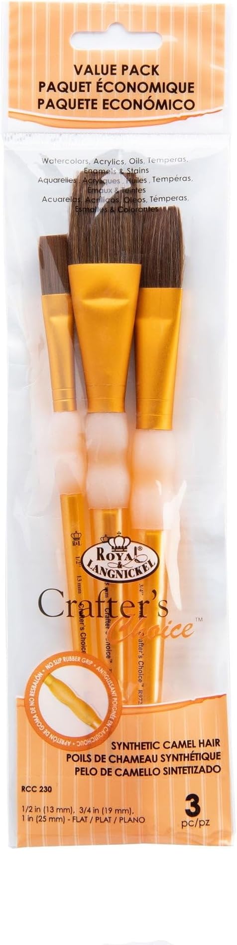 Royal and Langnickel Crafter's Choice 3 Pieces Synthetic Camel Hair