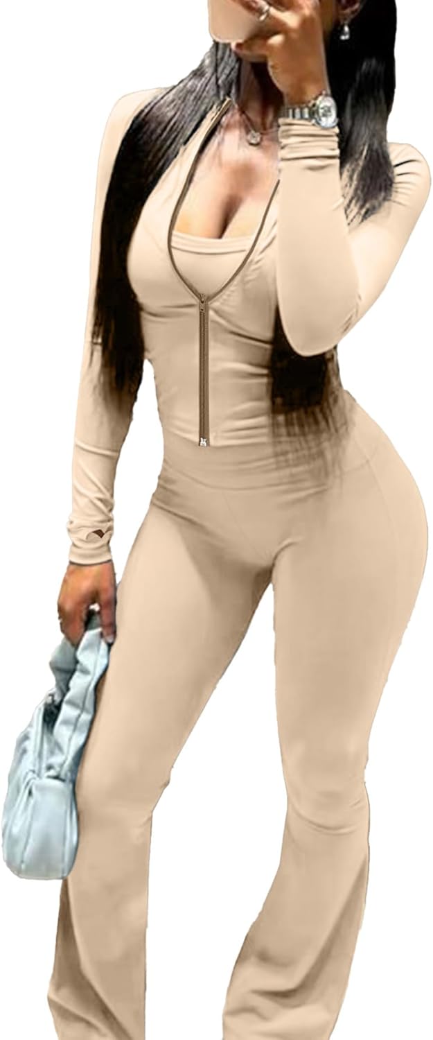 YOOTIKO Womens Track Suits 2 Piece Set Workout Outfits Cropped Jacket Yoga Leggings Gym Sweatsuit