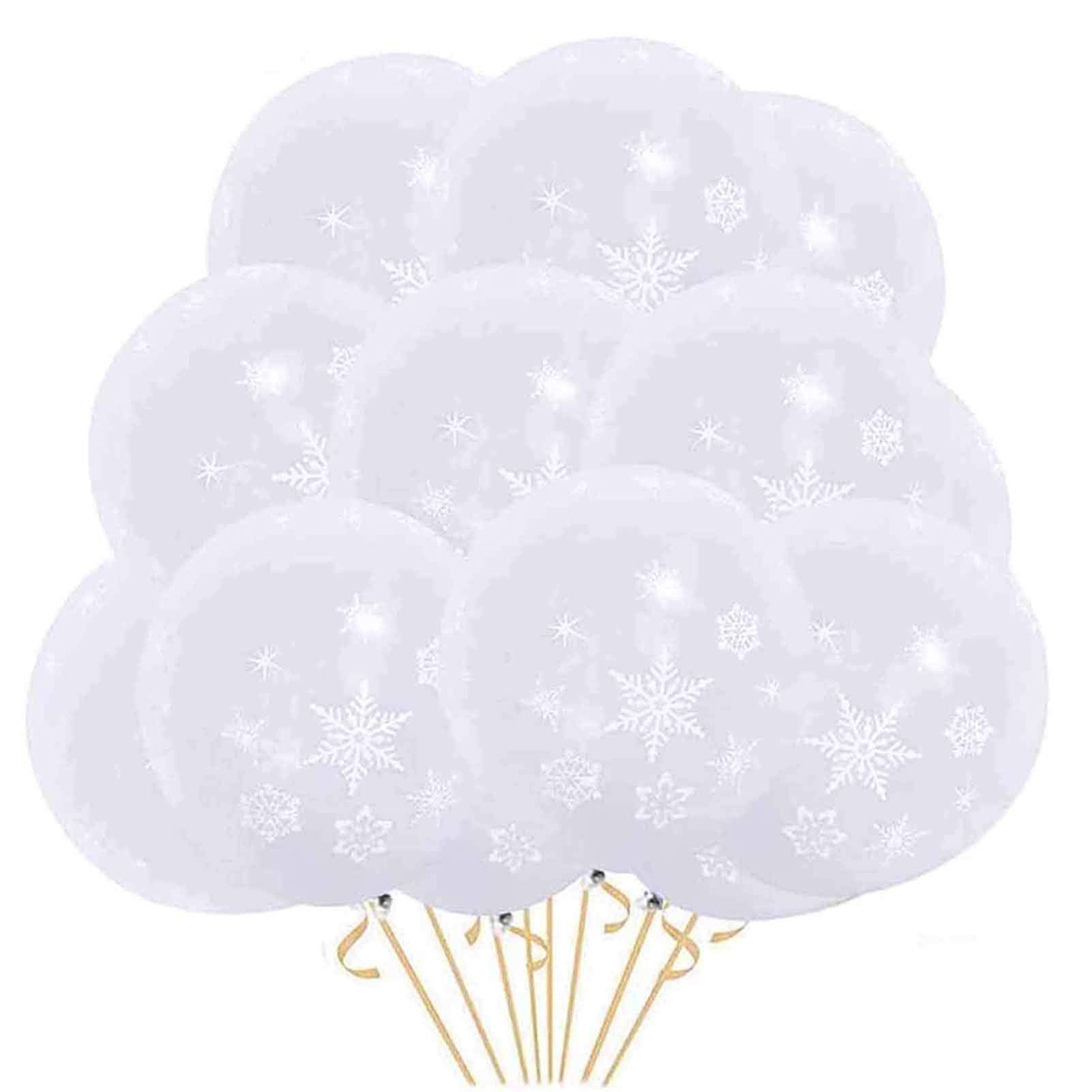 DaliyFu30PCS White Snowflake Balloons for Christmas Theme Party Suppliesand Winter Wedding Decorations/Winter Wonderland Party/Baby Shower Birthday Festival Party Supplies