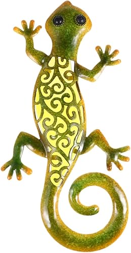 DECHOUS Decoración de pared de Gecko para decoración de habitación, decoración de rubor, decoración de vegetación, lagarto, jardín, hierro, animal,