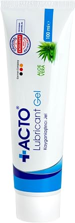 ACTO  LUBRICANT GEL 100 ml   Water Based, Skin Friendly Lubricating Gel | Transparent, Odorless and Containing Aloe Vera | Effective Against Vaginal Dryness | Compatible with Condoms and Latex Products