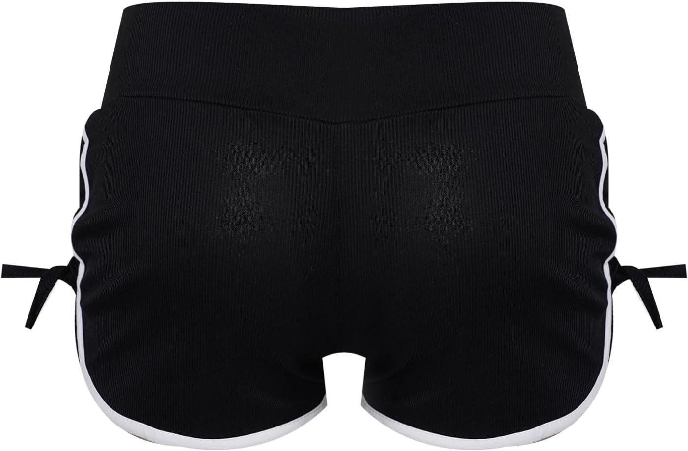 YiZYiF Womens Ribbed Booty Shorts High Waist Drawstring Athletic Shorts for Yoga Dance Workout Exercise Running