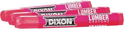 Miniatura 2 de Dixon Crayones industriales para marcado de madera, 4.5 x 1/2 pulgadas, hexagonal, rosa, paquete de 12 (52600)