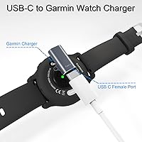 Vista 2 de Cargador USB-C para reloj Garmin (paquete de 3), adaptador de cable de carga USBC para Fenix 8/7/7X/7S, Vivoactive 5/4/4S, Forerunner