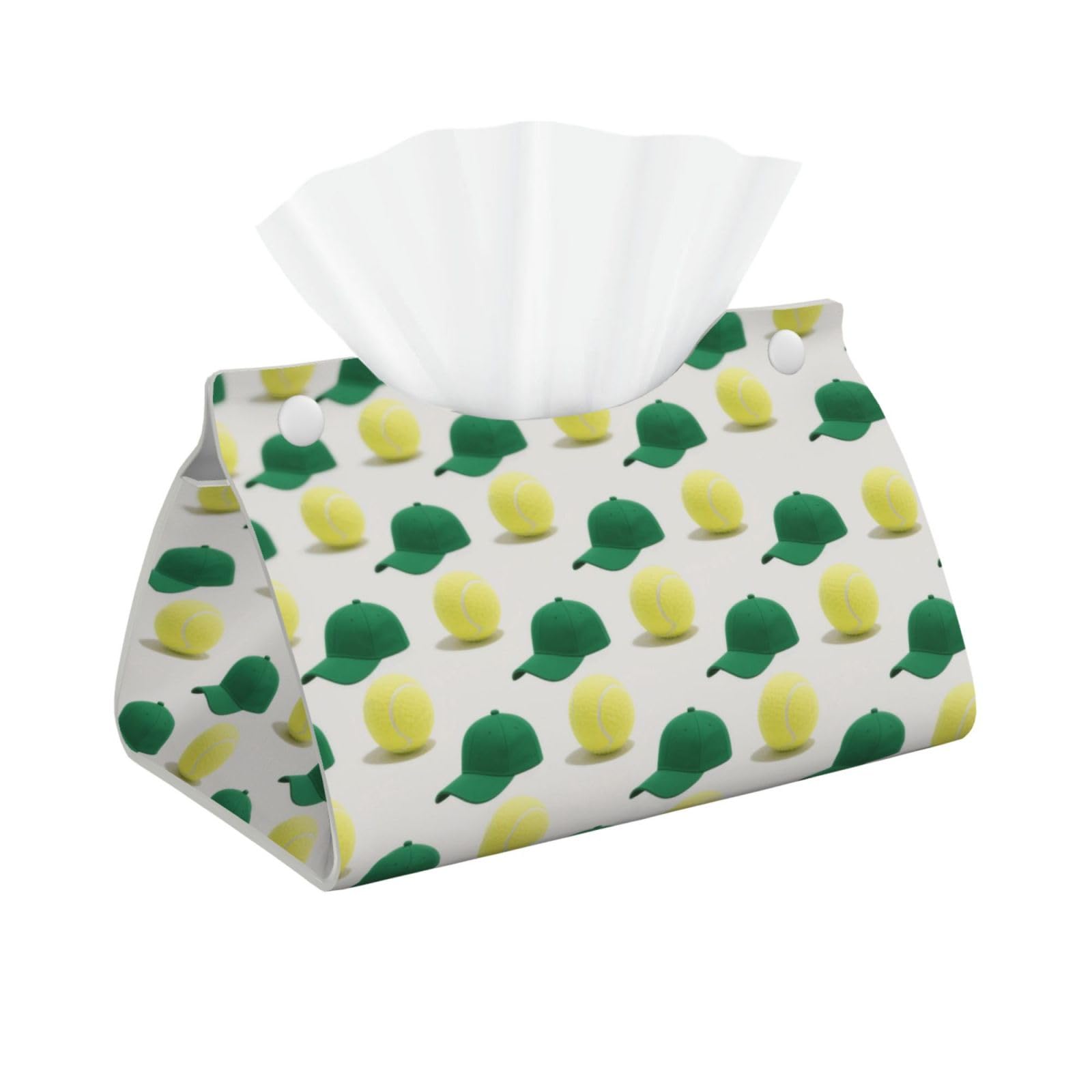 Pu Leather Tissue Box Cover, Tennis Rectangle Tissue Case Covers Decorative Tissue Box Holder Waterproof Tissue Holder Organizer for Bathroom Home Office