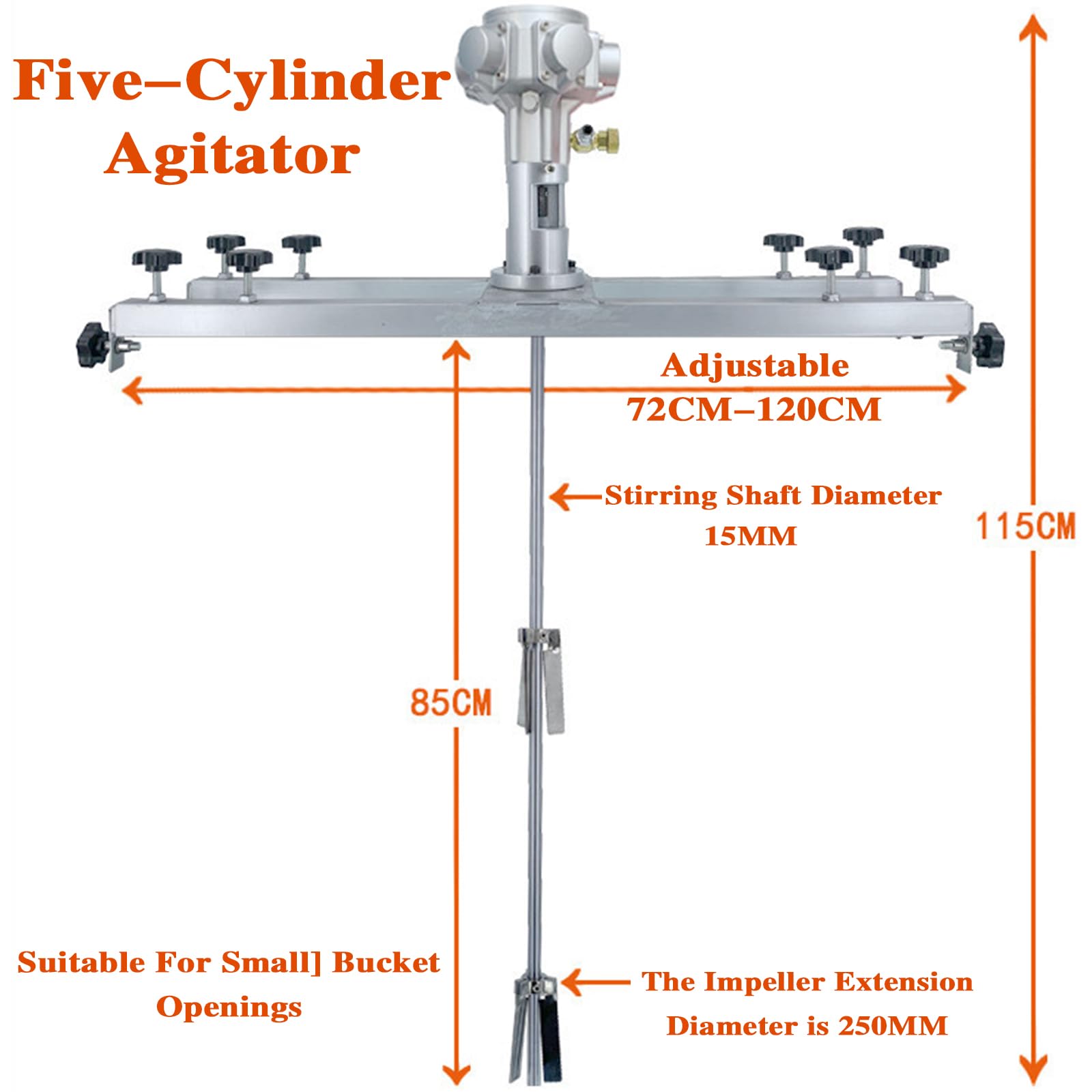 TGBHM Pneumatic Paint Mixer Pneumatic Agitator for Tank Paint Stirring Machine Air Agitators Folding Propeller for Ink Dissolver Agitator,