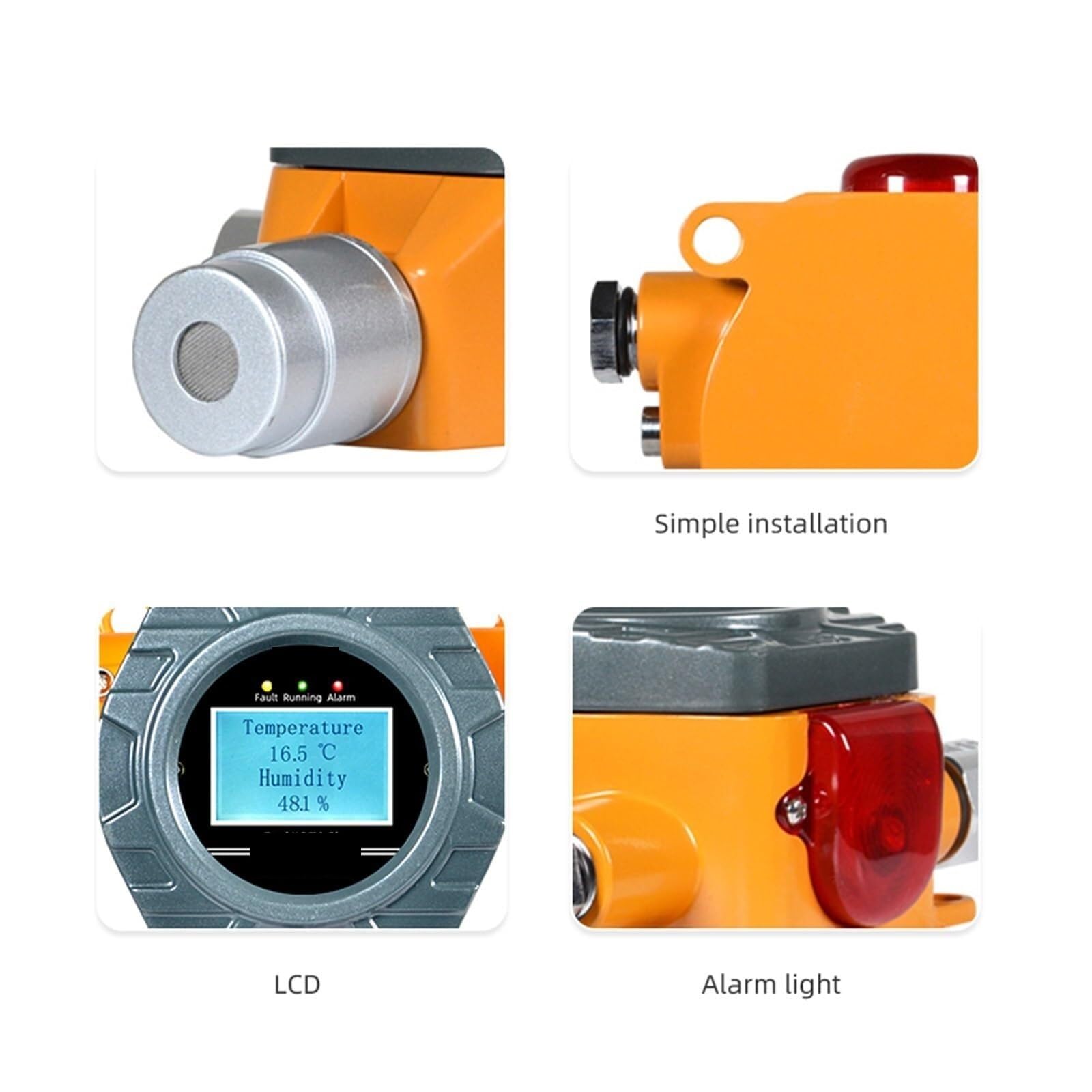 Monitor de co2, Detector De Gas S500-WS Sensor Térmico Fijo Analizadores Temperatura Y Humedad Transmisor para El Trabajo Hogar para el hogar