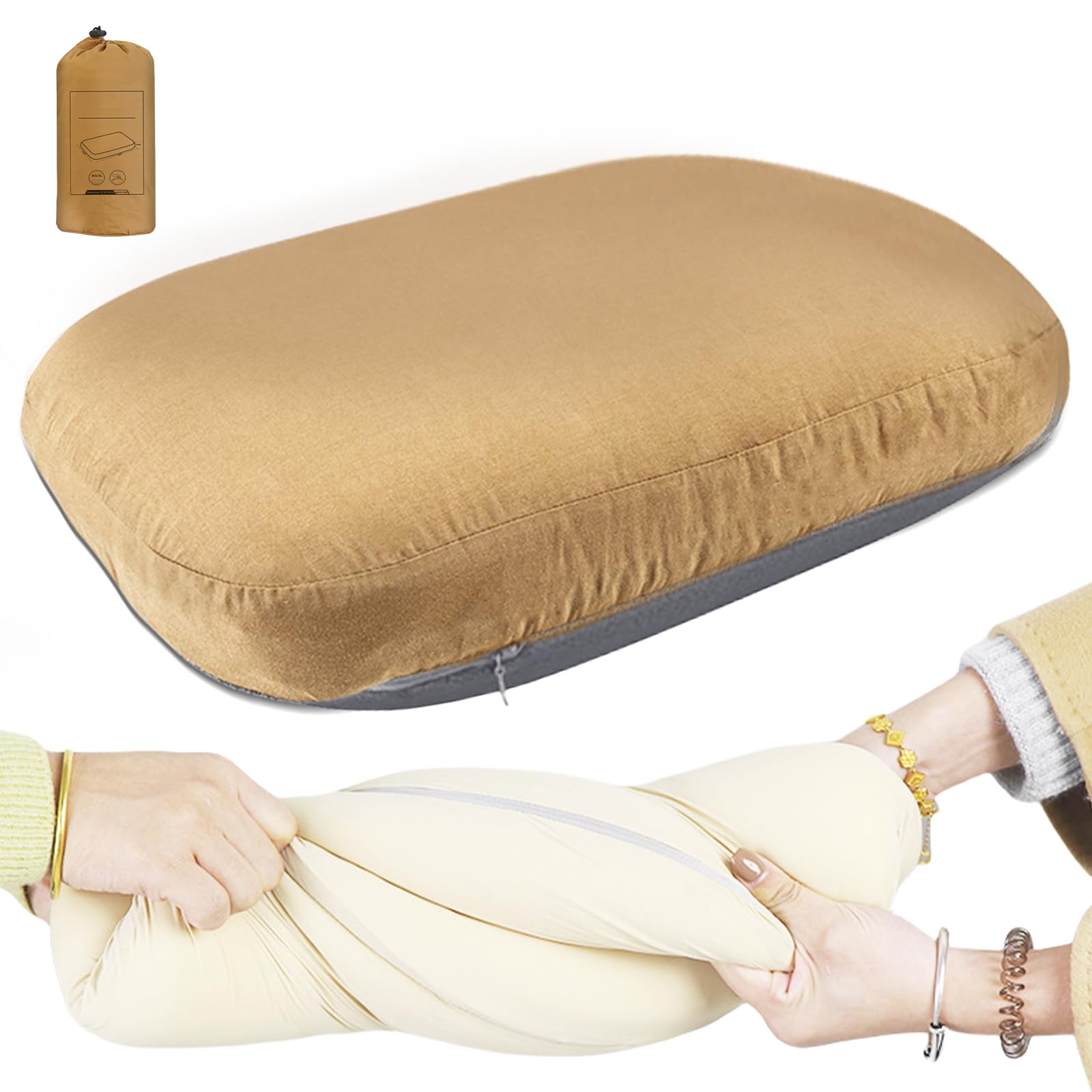 PORFOYO Almohada Viaje Almohada Viscoelastica: Almohada De Espuma Viscoelástica, Almohada De Camping, Almohada De Viaje, Almohada De Viaje Viscoelástica, Comfortpillow para Viajes Y Camping