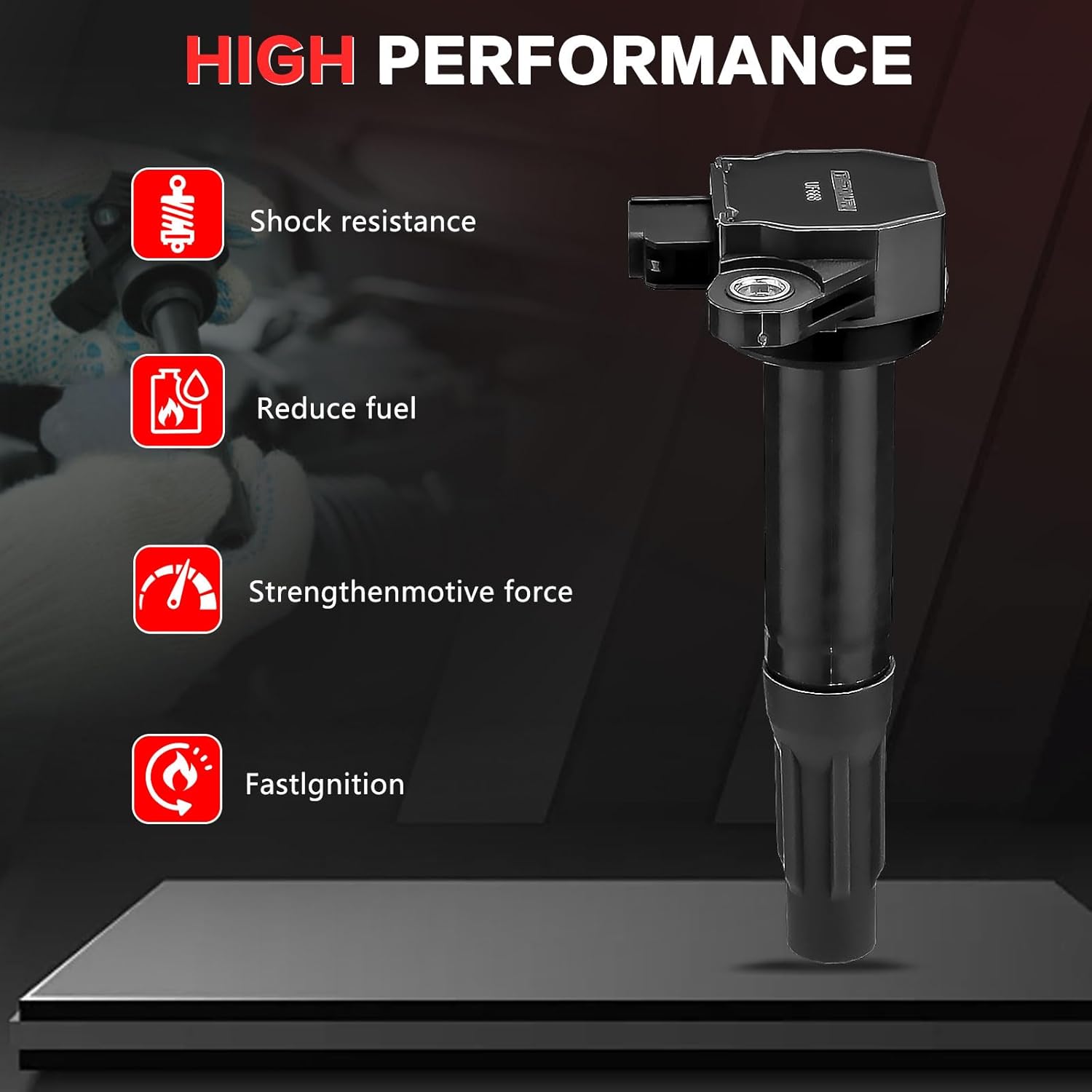Ignition Coil Pack UF668 22433AA621, Compatible with Subaru Legacy Outback - 2.5L H4 Replaces 22433AA621 22433AA62A UF668, Set of 4