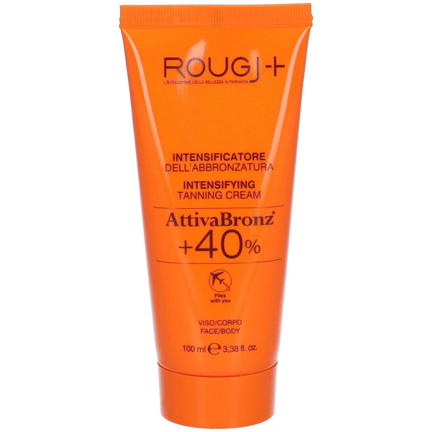 Rougj Crema Abbronzante Corpo a Base di Carrotene - 100 ml - Crema Carotene per Abbronzatura - Acceleratore Abbronzatura con Riboflavina Vitamina B2, ATP, Glicerina e UnipertanVeg AttivaBronz +40%