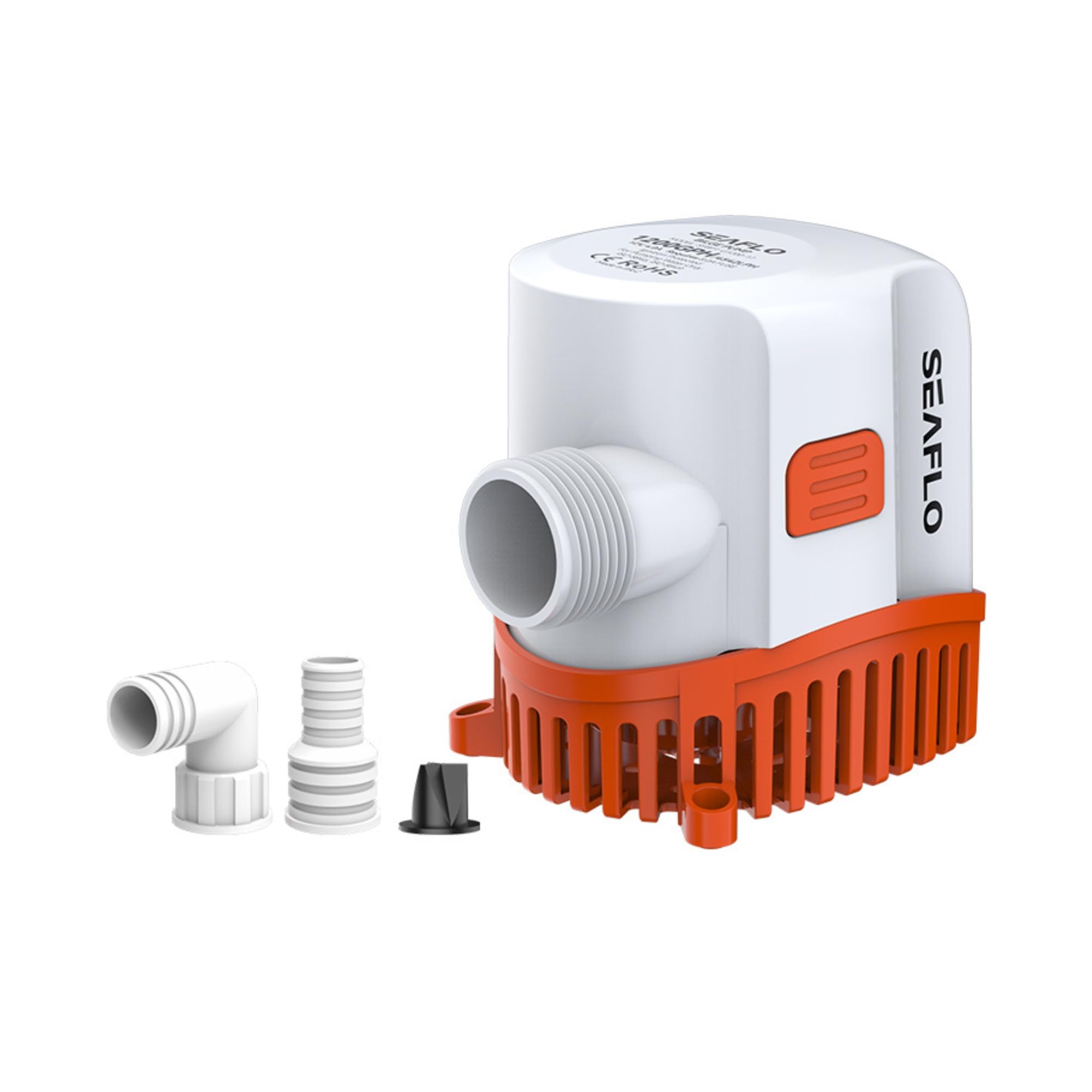 SEAFLO 17 Series 1200 GPH Automatic Bilge Pump 24V Submersible Boat Pump Marine Bilge Water Removal Dual Outlet 3/4 Inch 1-1/8 Inch Compact Design 4 Year Warranty