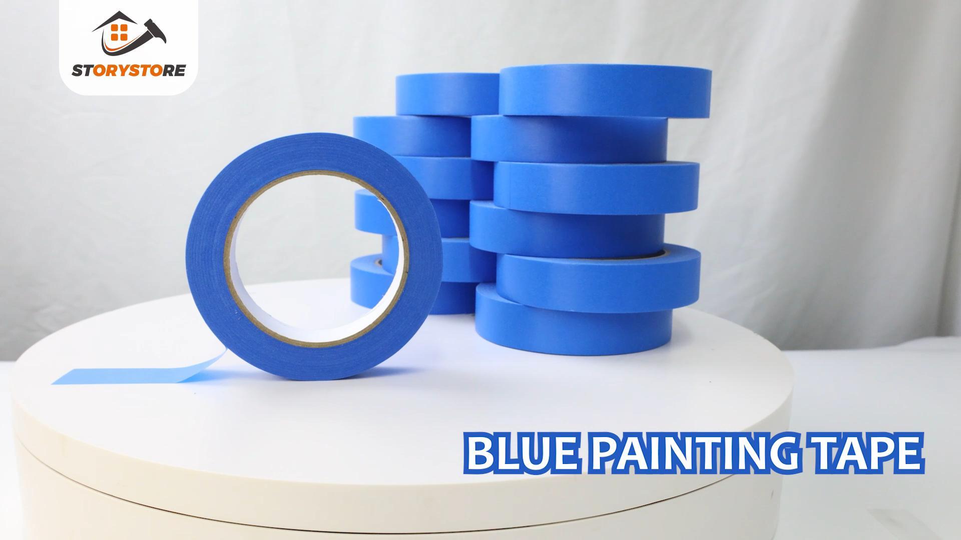 Image of Storystore 12 Rolls Painters Tape 1 Inch Wide - 55 Yards Blue Masking Tape No Residue for Walls Painting, DIY Crafts Arts and Multi-Purpose (Total 660 Yards)