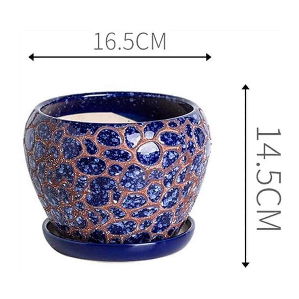 Niebieska Doniczka Sukulent Roślina Doniczkowa Ceramiczna Bardzo Duża Osobowość Salonu Zielona Doniczka Na Rośliny Z Otworem Drenażowym Doniczki Bonsai Ceramiczny Glazurowany Pojemnik Na Kwiaty