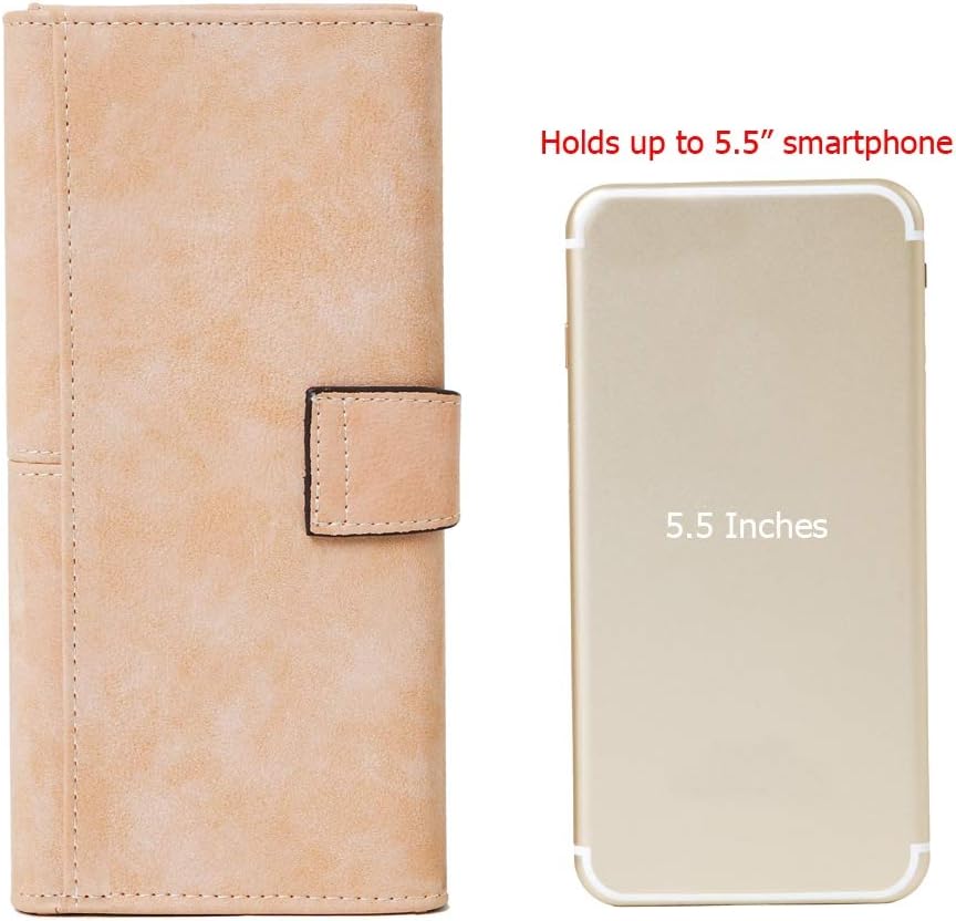 Women's Vegan Leather 17 Card Slots Card Holder Long Big Bifold Wallet - Image 5