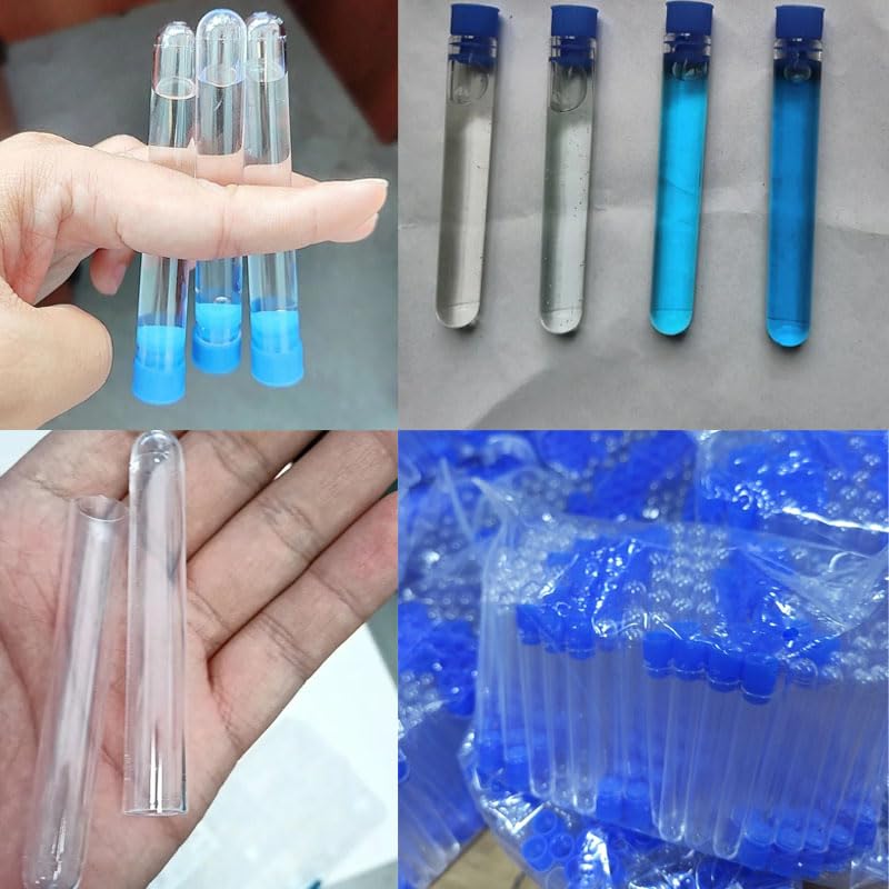 100 Pack 5ML Test Tubes with Caps Plastic Clear Graduated Vial Sample Storage Container Testing Tube for Scientific Experiment Halloween Lab Essentials Plant Propagation Water Check