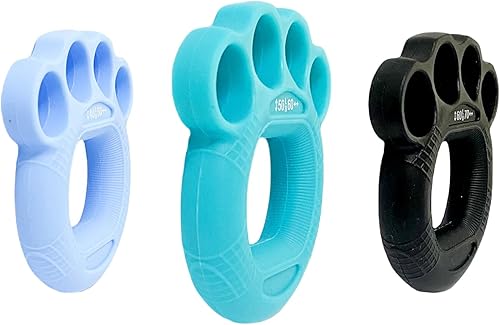 Miniatura 7 de Entrenador de fuerza de agarre con cuatro anillos, dispositivos de fortalecimiento de manos de 3 piezas para entrenamiento de rehabilitación, alivio