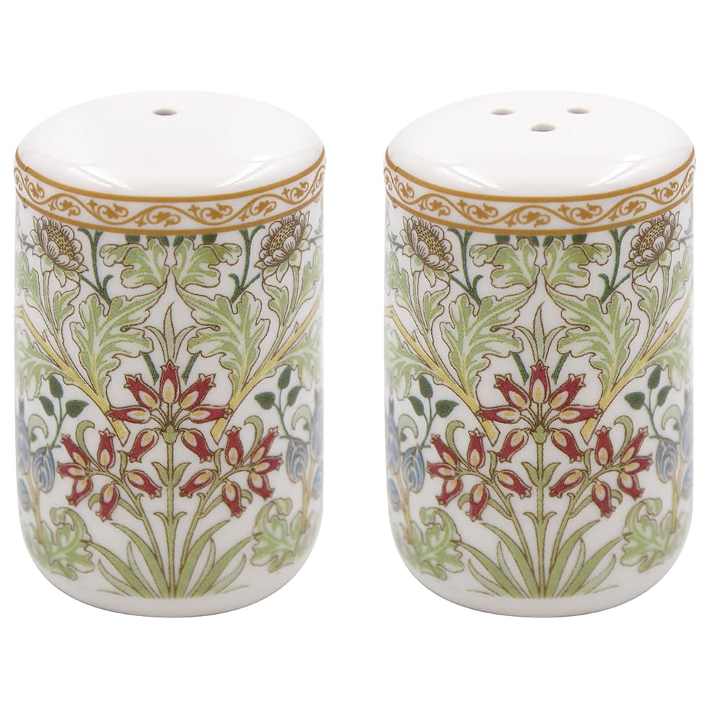 Lesser & Pavey British Designed Salt and Pepper Sets | Salt and Pepper Shaker for All Type of Kitchens | Hyacinth Salt Shaker & Pepper Shaker Perfect for Home or Businesses - William Morris