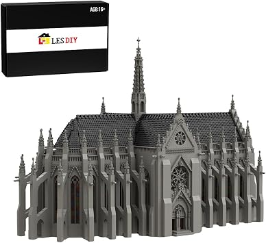 for Men,Modular Church Building Block Set, Gothic Church of St. Remigius DIY Assembly MOC Creative Assembly Architecture 18046 PCS
