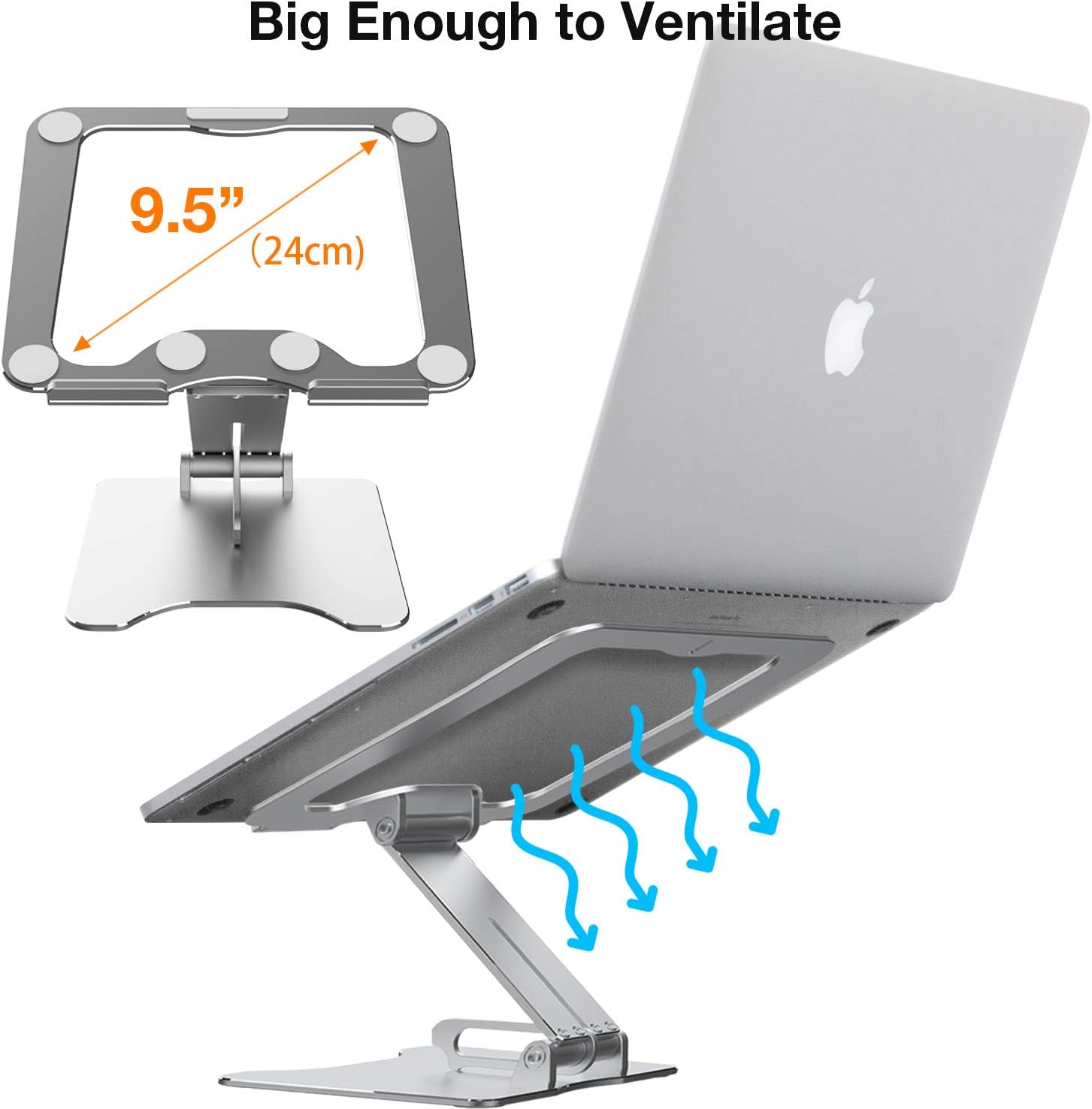 70% оƒƒ Evеrуthіng Laptop Stand, Height Angle Adjustable Aluminum Laptop Holder - Ergonomic Laptop Riser Stand for Desk with Big Heat-Vent Compatible with MacBook All Laptops Tablets 8-16 (Silver)