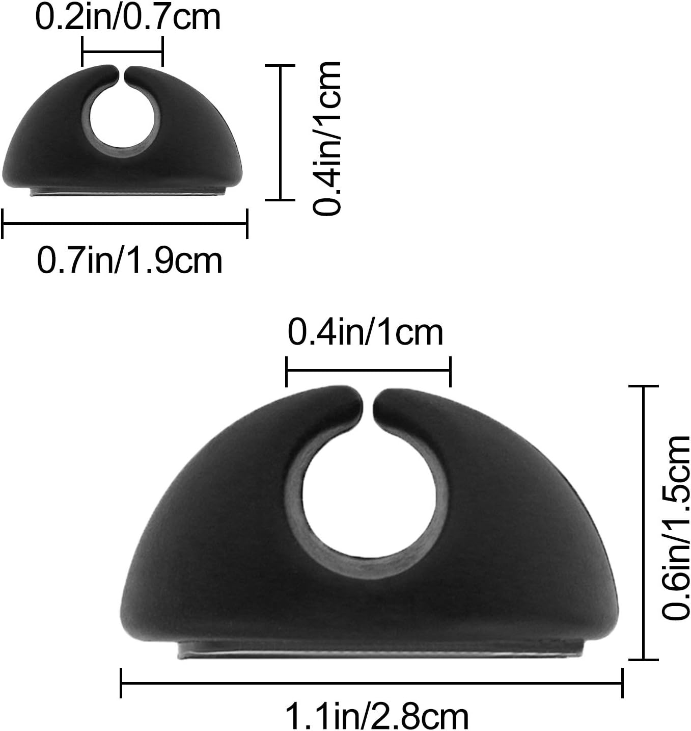 Cable Clips, ONME 9 Pack Cable Holder Multipurpose Cord Management for Home Non-Toxic Rubber Material Self-Adhesive Desk Cord Clips Durable Cord Organizer Black Cord Holder for Office (9 Pack Black)