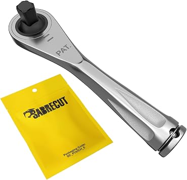 1 x SabreCut MRSC03 Mini Micro Ratchet 1/4" Square 6.3mm 1/4" HEX Drive Stainless Steel Professional 72 Tooth Gear Hand Ratchet Wrench