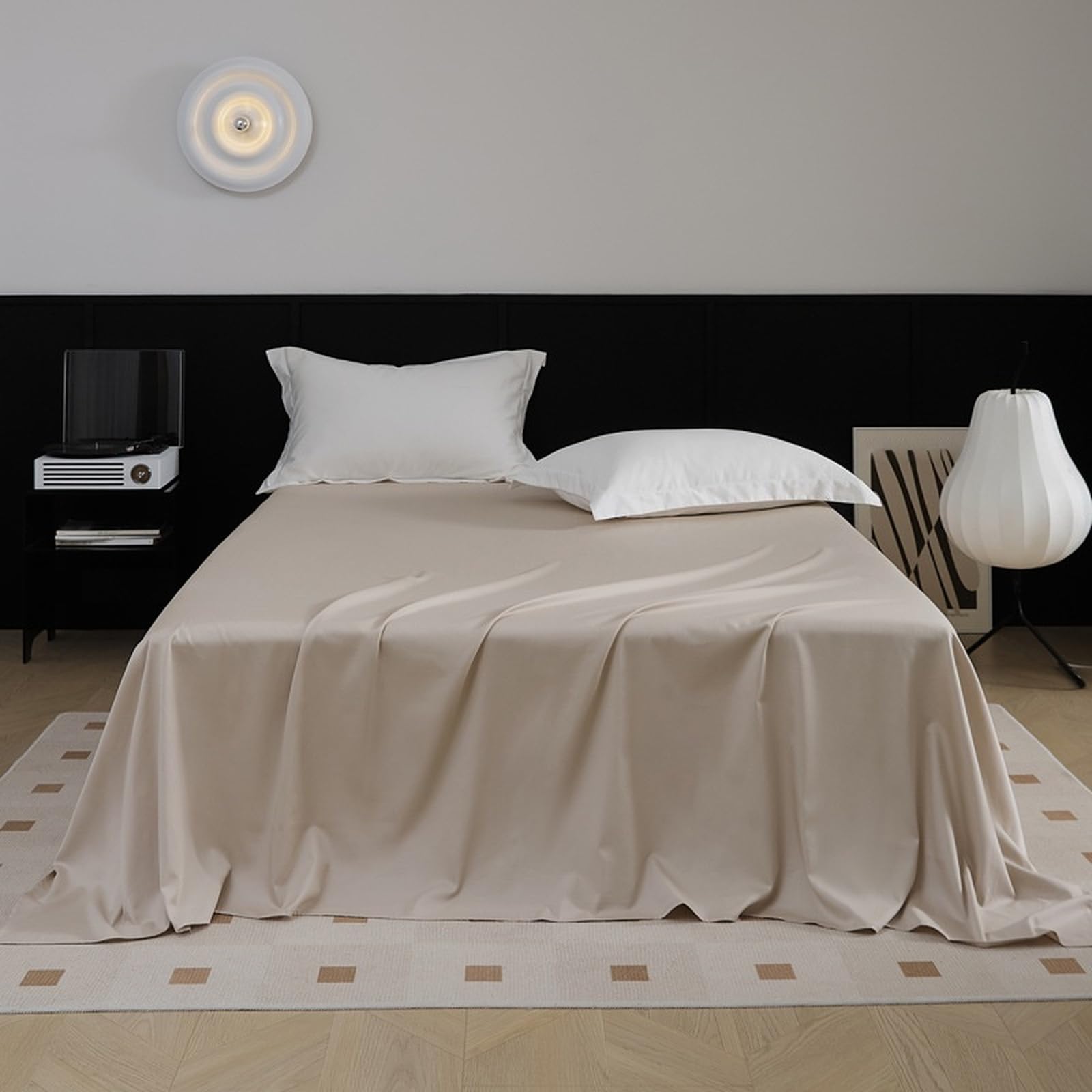 Drap plat coton transpirant contre la chaleur nocturne en lit Kingsize 2 personnes
