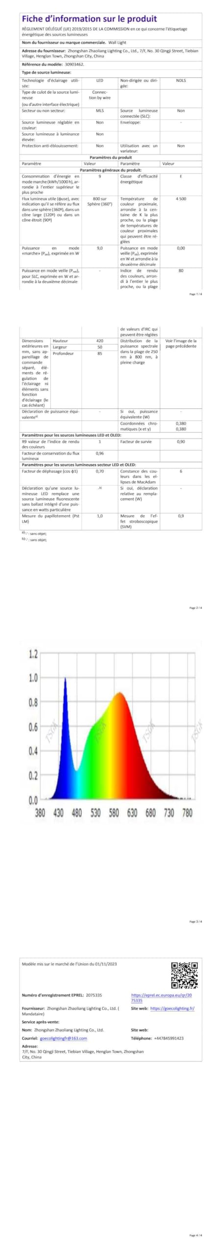 Toolight Lámpara LED de Espejo 9W 800LM, 42cm Lámpara de Baño Blanco Neutro 4500K, Lámpara LED de Pared Moderno Apliques Espejo de Baño LED, Plata, 220V