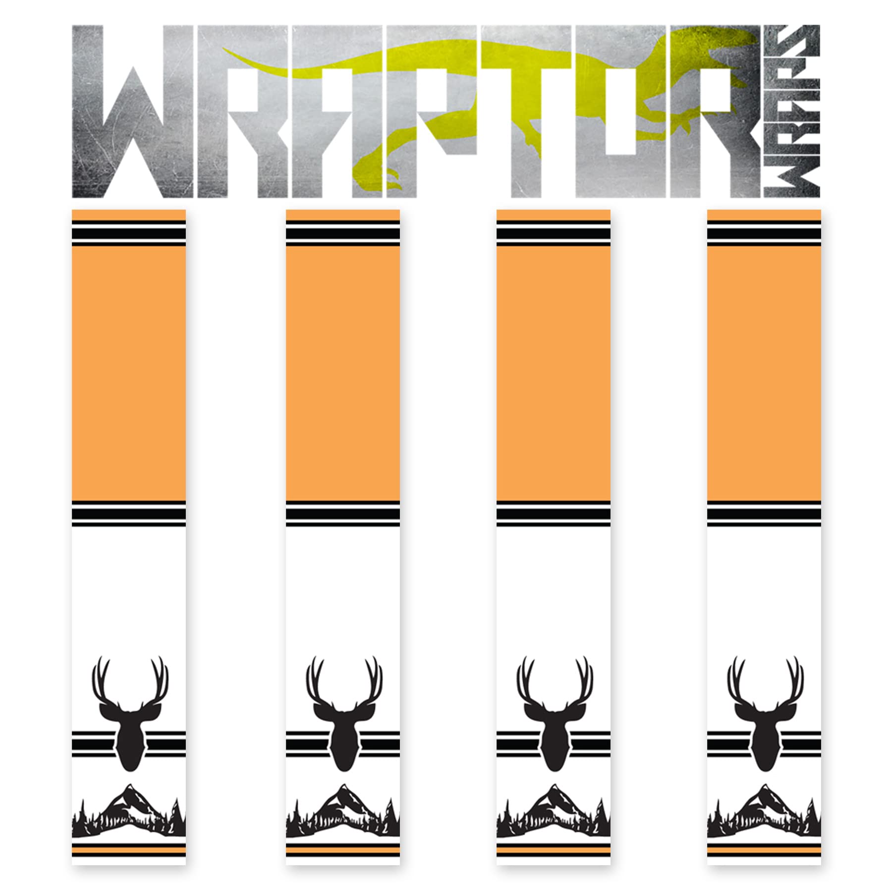 na-1 Wraptor Wraps Archery Arrow Wraps - Traditional Bold Deer Arrow Wraps - Pack of 13-100mm Length - Small Width - Orange