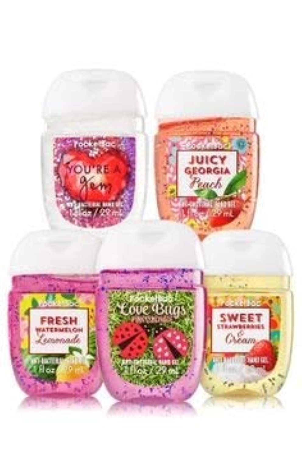Bath & Body Works Pocketbac Bundle Of 5 - Assorted Grab Bag Bundle Of 5 Pocket Sized Hand Sanitizer Antibacterial Hand Gels - Image 4