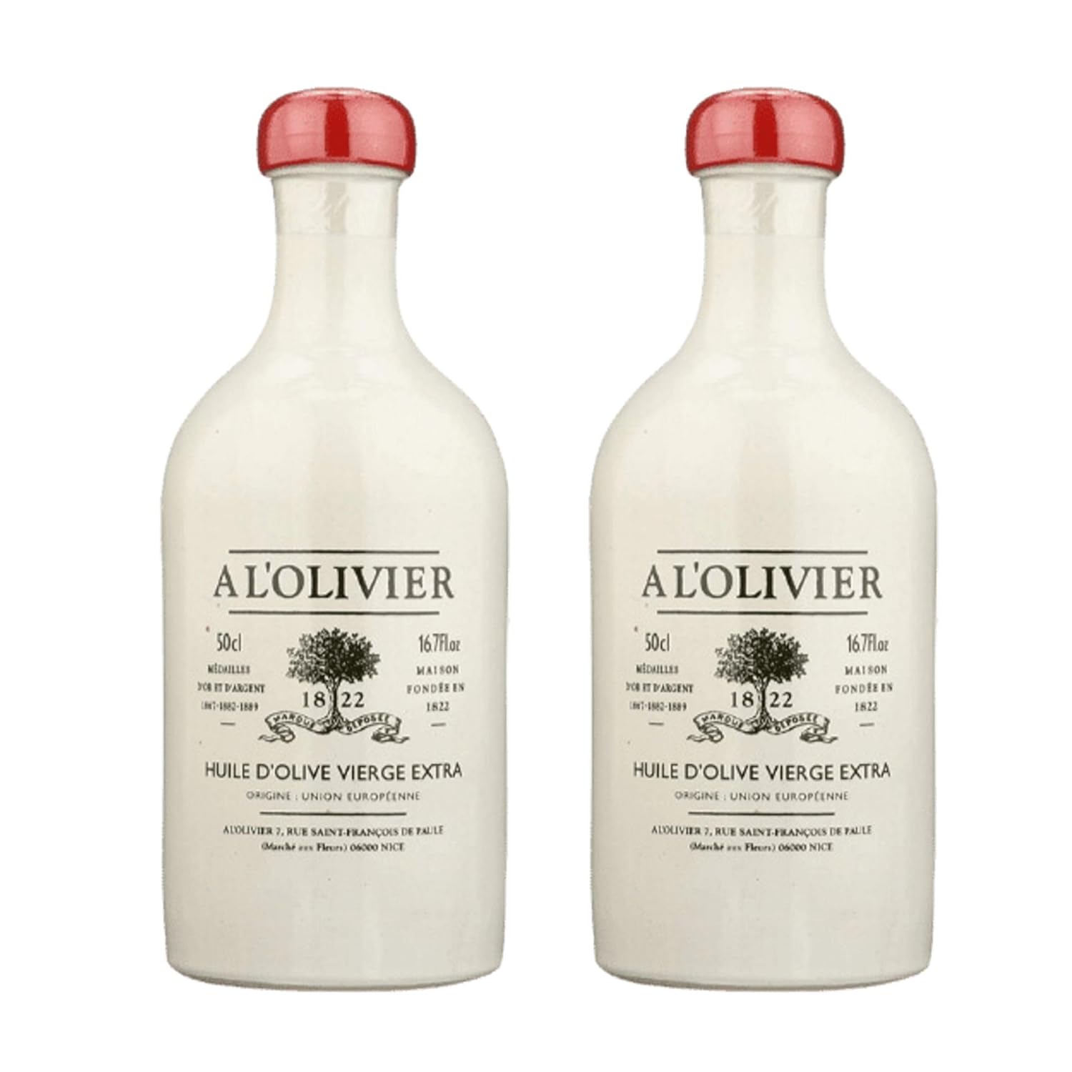 L'olivier Extra Virgin Olive Oil In White Ceramic Crock , 16.7-Ounce Bottle (Pack of 2)