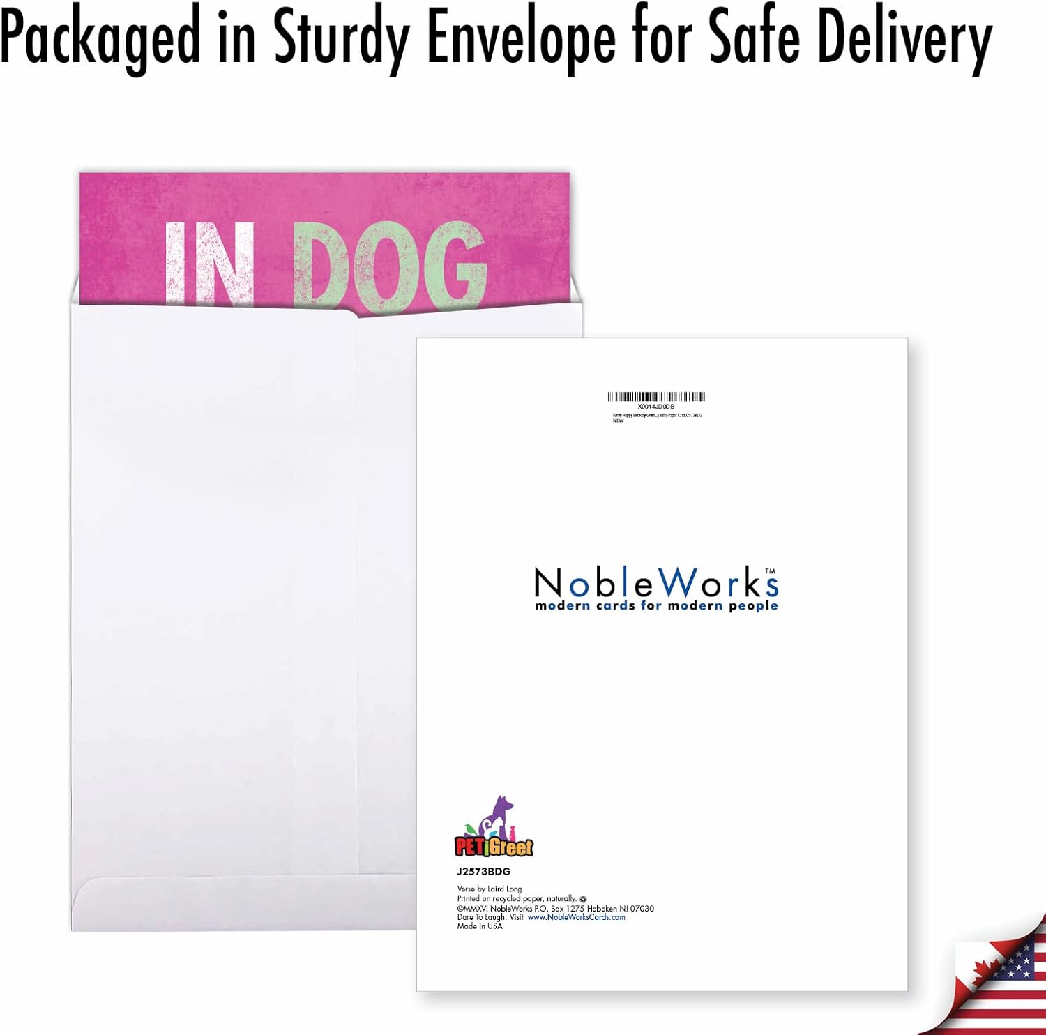 NobleWorks - 1 Funny Jumbo Birthday Greeting Card (8.5 x 11 Inch) - Cute Animal Humor for Birthday, Large Card - Dog Years J2573BDG - Image 6
