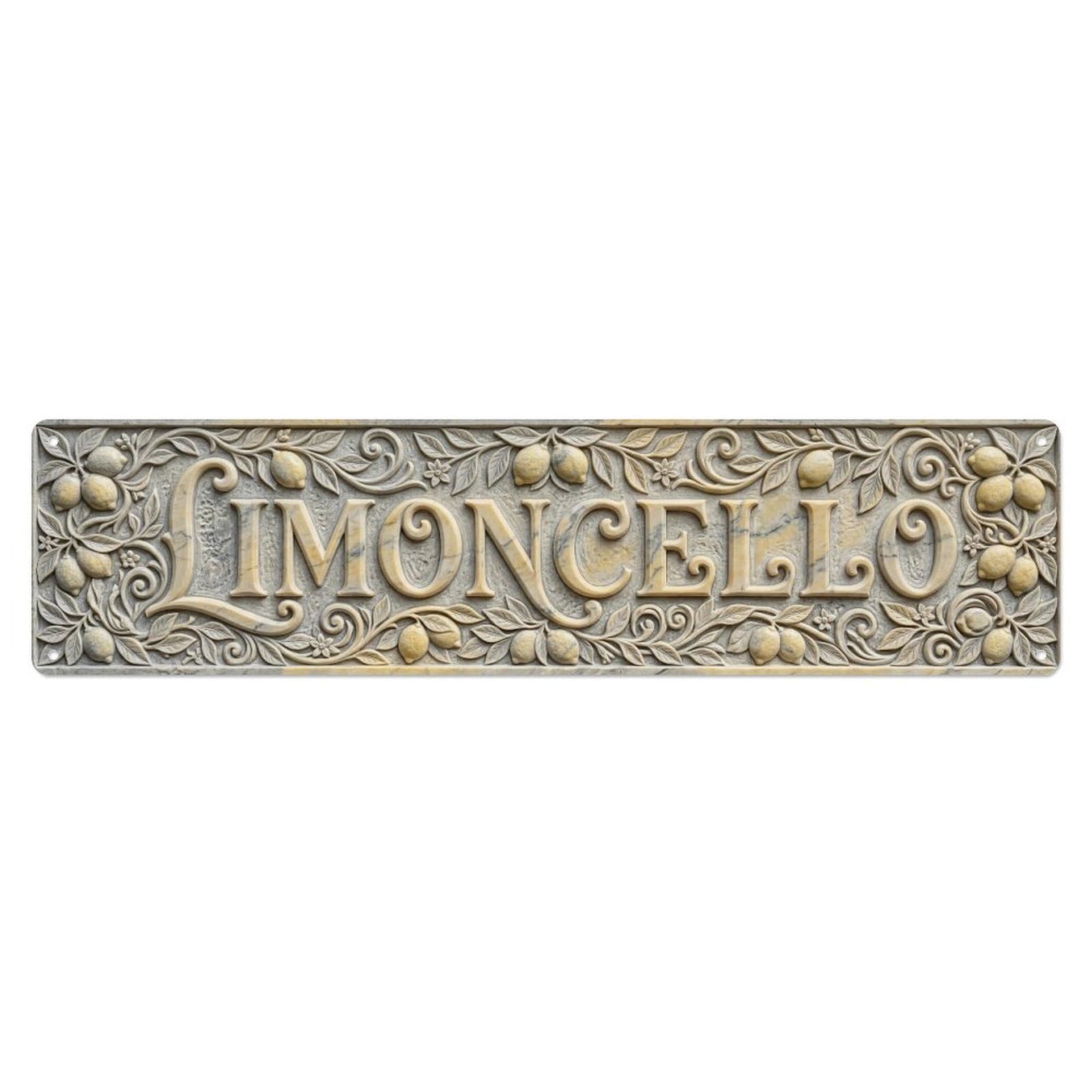 Limoncello Carved Soapstone Liqueur Metal Tin Skinny Sign Plaque Wall Decor for Cafe, Club Bar, Office, Home Garden Metal Poster 4x16Inch