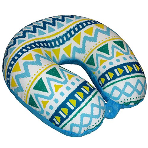 Bookishbunny U Shaped Micro Beads Microbead Neck Head Support Travel Pillow, 12"x12"x4" (WaveBlue)