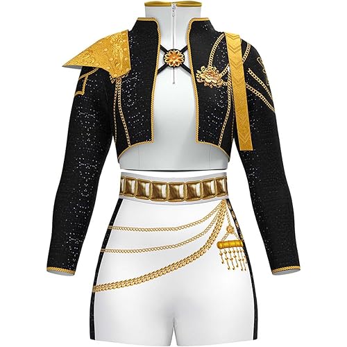 Demon Costume Hunters Outfit for Kids Girls Skirt Set Halloween Costumes 2 Piece with Jacket and Skirt