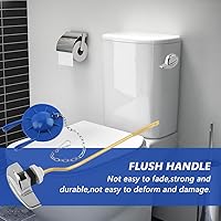 Vista 6 de Kit de reemplazo universal de mango de inodoro, palanca de viaje de inodoro de montaje lateral/angular, acero inoxidable (plata)