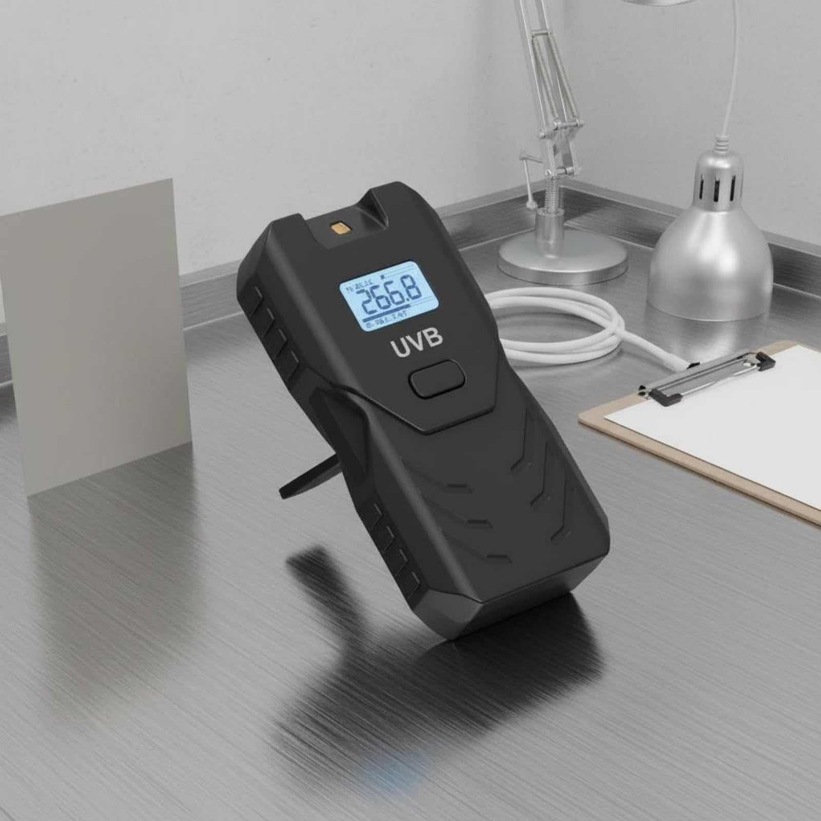 Tester Uvb per Rettili Misuratore Uvb Misuratore Luminanza Strumento Portatile Rilevatore Precisione in Plastica per Controllo Lampade Terrario Adatto