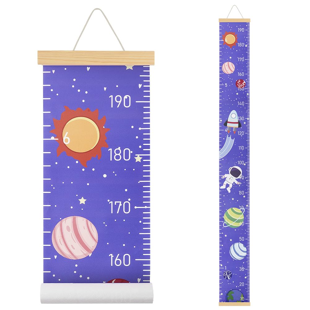 Aolso Kinder Messlatte, Größenmesser für Kinder, Massband Kinder, Baby-Wachstumstabelle, Wandbehang-Wachstumstabelle, Dekoration Kinderzimmer, Messlineal für Babys, Mädchen, Jungen (Astronaut)