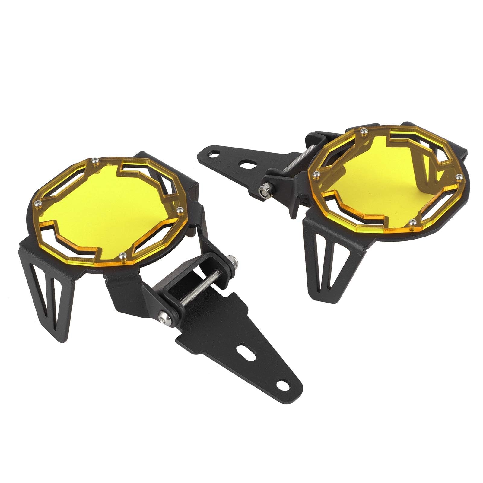 Osłona przeciwmgielna, 1K6941005S 1K6941006S Motocykl Osłona przeciwmgielna Osłona ochronna Osłona lampy LED Pasuje do R1200GS / R1250GS Adventure LC(żółty)
