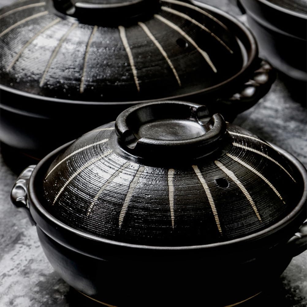 gliniane garnki do gotowania, Naczynie żaroodporne z pokrywką, ceramiczny garnek do gotowania, gliniany, nieprzywierający duszenia(1700ML)