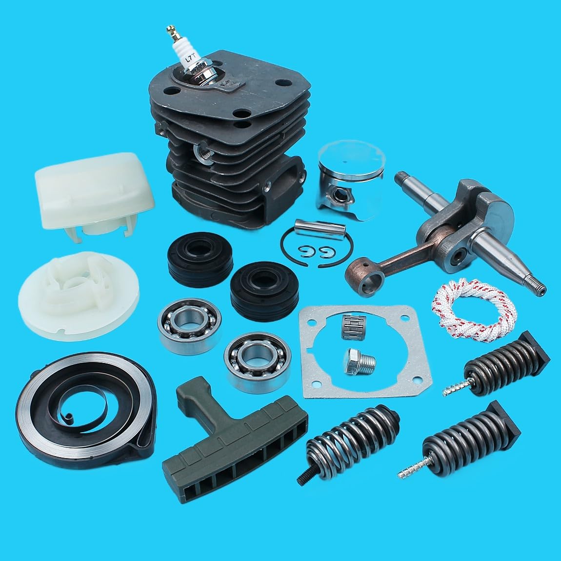 Kit de pistón de Cilindro de 44 mm for Piezas de Repuesto de Motosierra con Filtro de Amortiguador de cigüeñal H-qvara 340 345 350