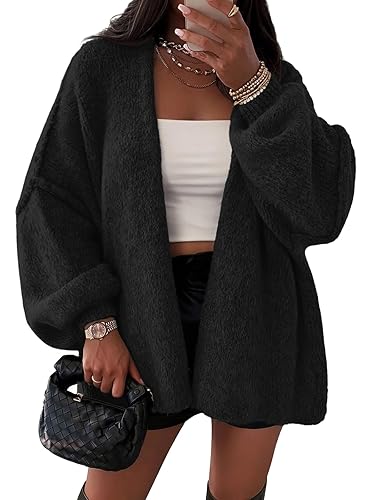ATHMILE Womens Fall Oversized Cardigan Sweaters Long Lantern Sleeve Knit
