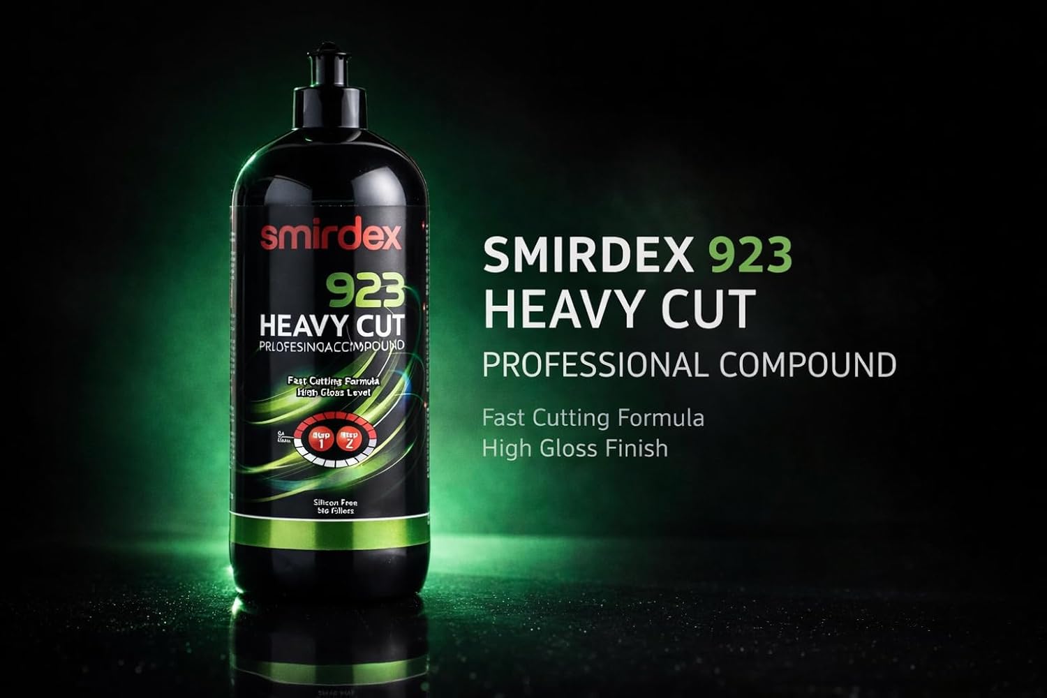 923 Heavy Cut Polishing Compound – Fast Cut & High Gloss Finish for Automotive Clear Coats – Silicone-Free, Water-Based, 1kg Bottle – Removes P1500+ Scratches & Restores Shine