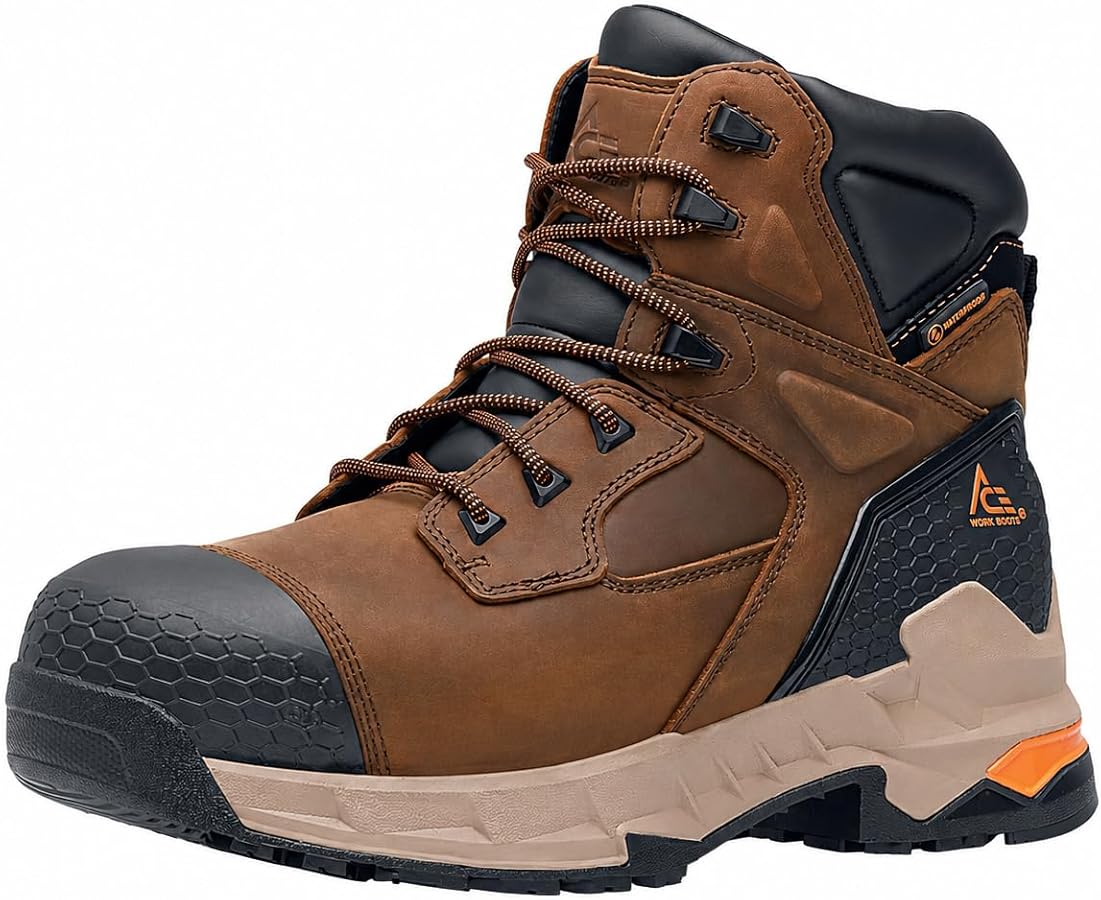 ロー Amazon.com: ACE Men's Slip-Resistant Composite-Toe Ankle Boots