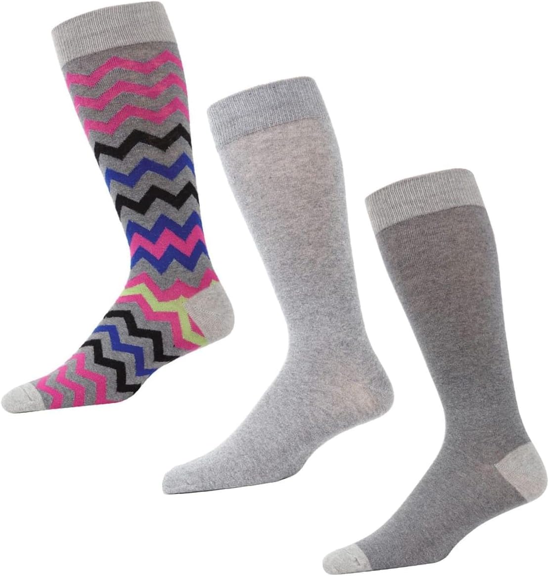 MeMoi Colorvron Cotton Blend Crew Sock 3 Pack