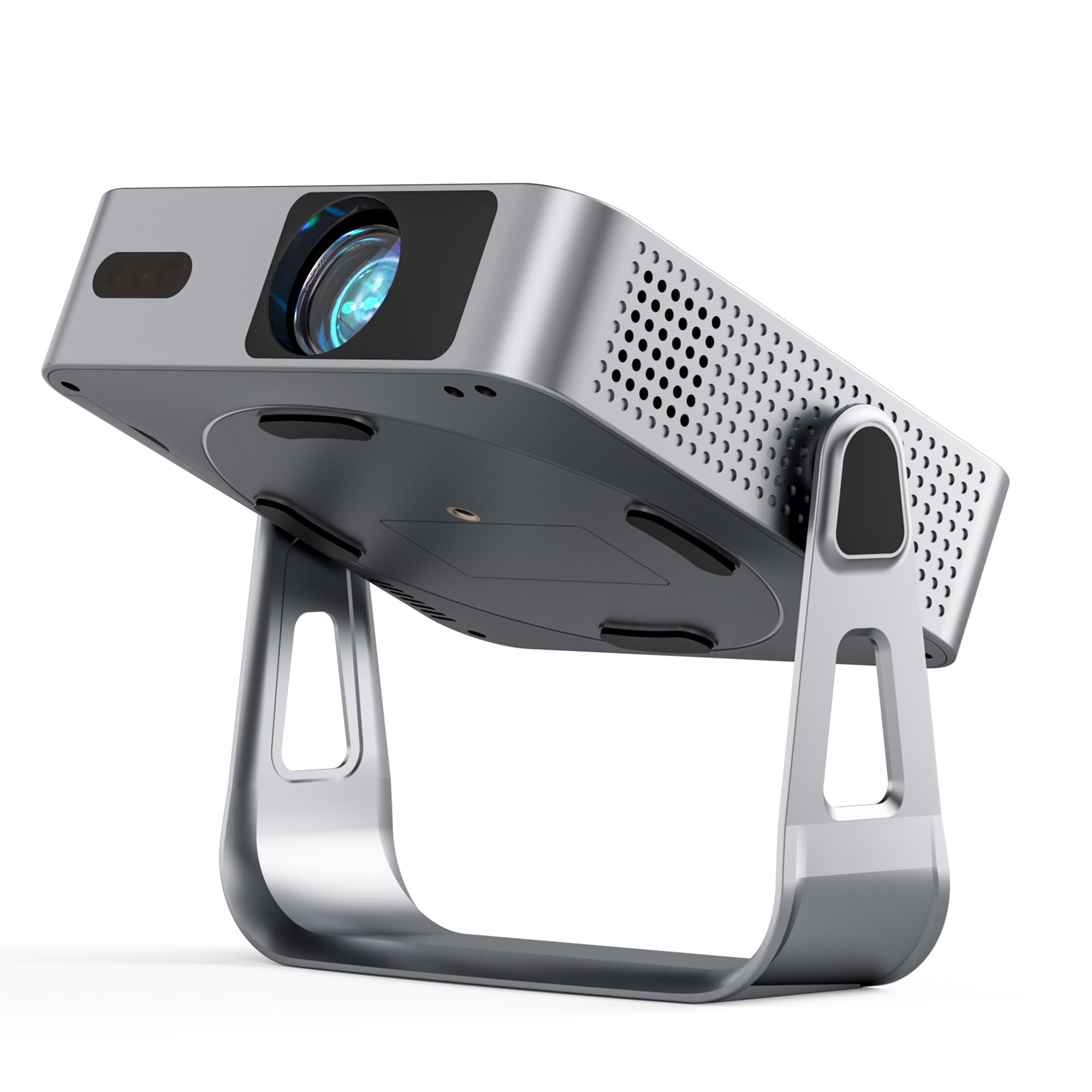Smart Beamer Offizielle App Mini Projektor 4K mit Autofokus ＆ Trapezkorrektur, VOPLLS 700ANSI 1080P Full HD WiFi6 Bluetooth Beamer Klein Heimkino/Outdoor Projector für Handy (Silber)