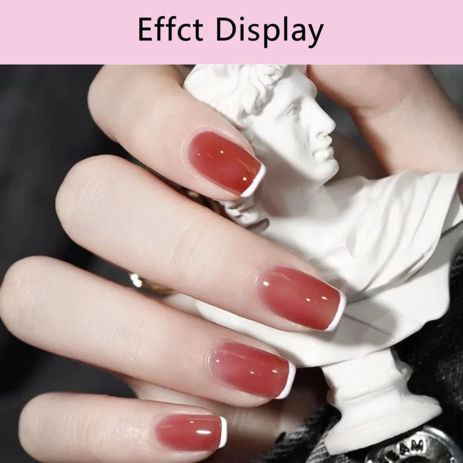 Buransh Transparent Silicone Jelly Nail Stamps Kit with Acrylic Scrapers French Nail Stamper Stamping Polish Manicure Nail Art Tool for Female Woman Girl 1