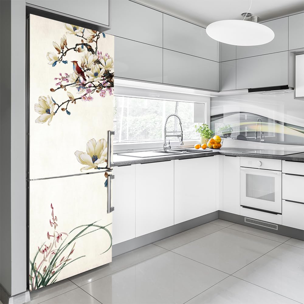Autocollant en vinyle pour porte de réfrigérateur – Décoration avant de réfrigérateur – Autocollant mural pour congélateur