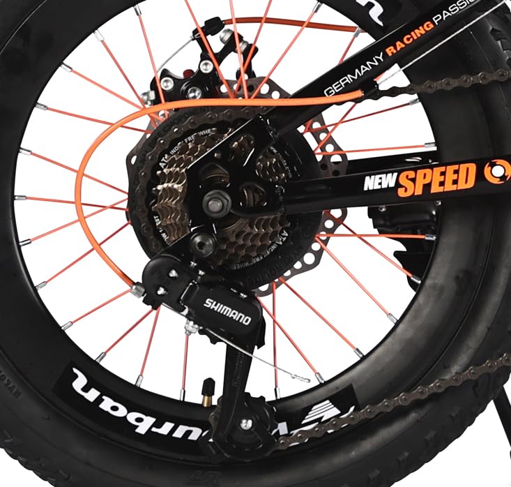 20 Zoll Kinder Mountainbike für Jungen & Mädchen – 7-Gang Shimano Schaltung – Scheibenbremsen vorne & hinten – Kinderfahrrad Farbe Orange & Schwarz – Bild 8